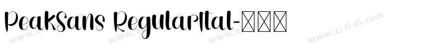 PeakSans RegularItal字体转换